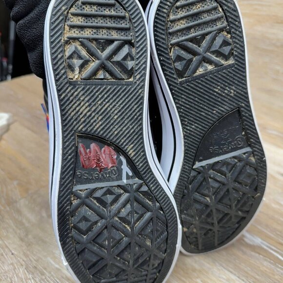 Converse CT Street Mid-Black Leather- Rainbow Laces Men s Size 8 - Picture 4 of 6